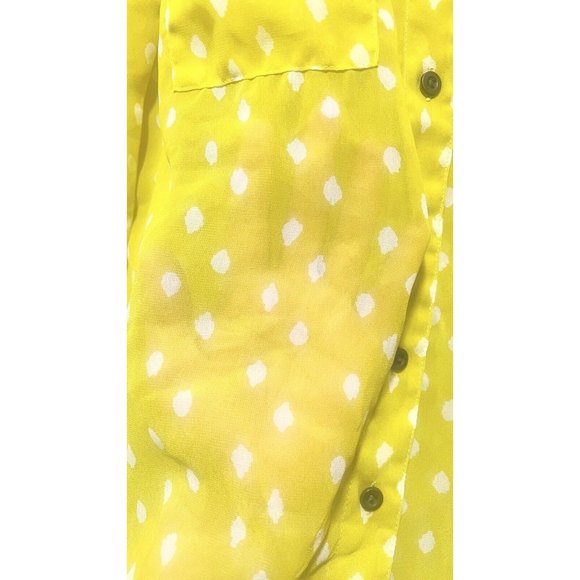 Mudd Sheer Button Shirt Womens Medium Polka Dot Size M - Picture 5 of 6
